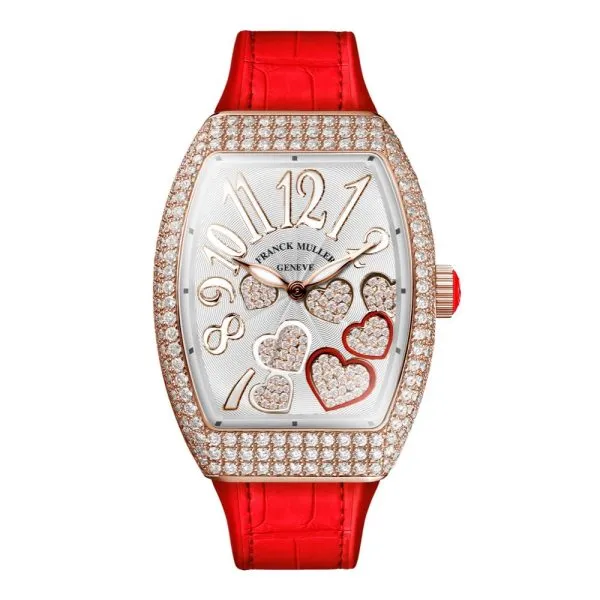 Franck Muller Vanguard 32 Heart Full Diamond 18ct Rose Gold Watch