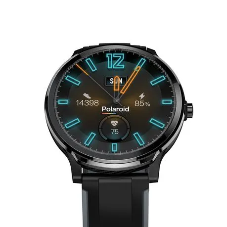 Polaroid PA80 Round Carbon with Full Touch Smartwatch - Black