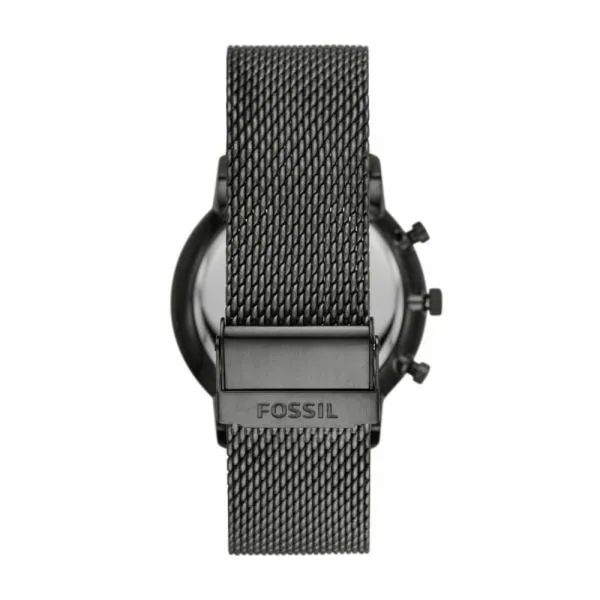 Fossil Men's Neutra Chrono Smoke Round Stainless Steel Mesh Watch - FS5699