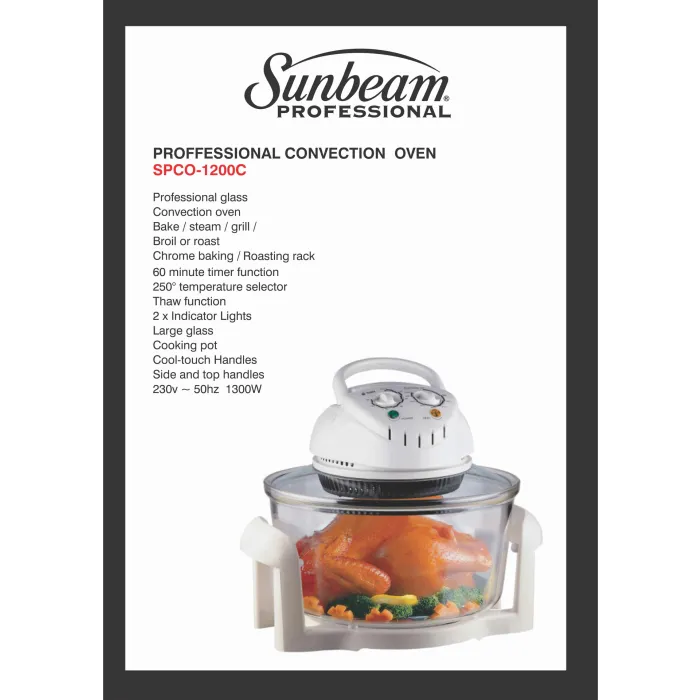 Sunbeam 12 Litre Professional Convection Oven - White - SPCO-1200