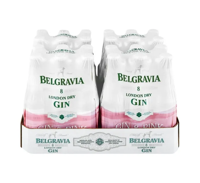 Belgravia Gin & Pink Tonic NRBs (24 x 275 ml)