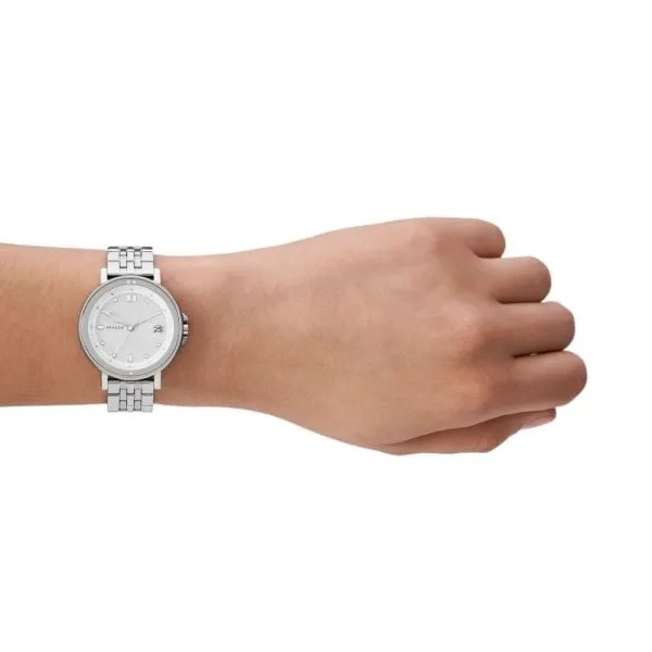 Skagen Women's Signatur Lille Sport Three-Hand Date Silver Stainless Steel Bracelet Watch - SKW3134