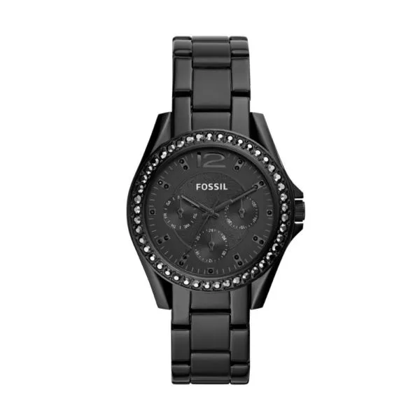 Fossil Women's Riley Black Round Stainless Steel Watch - ES4519