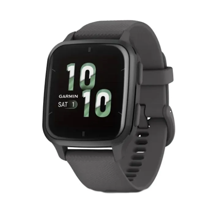 Garmin Venu Sq 2 Music Edition Smart Watches - Shadow Grey Case, Silicone Band, 40mm