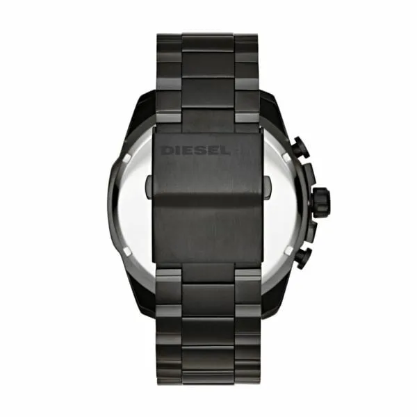 Diesel Men's Mega Chief Black Round Stainless Steel Watch