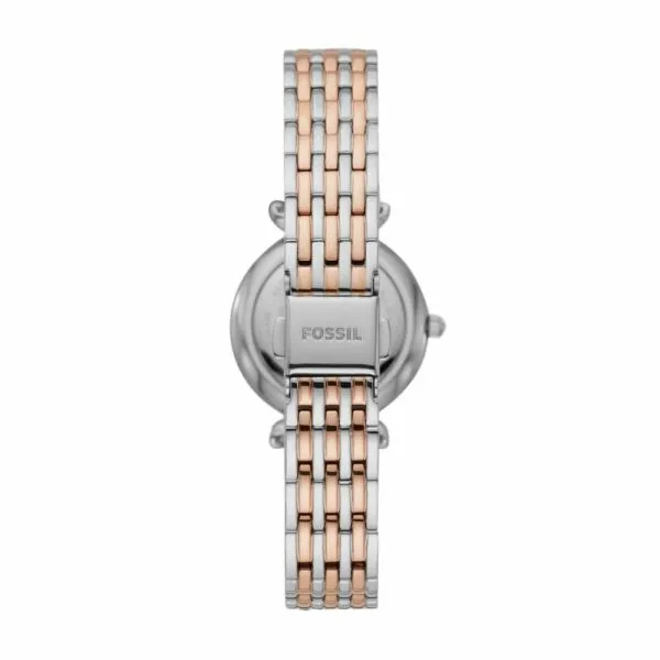 Fossil Women's Carlie Mini Silver Round Stainless Steel Watch - ES4649