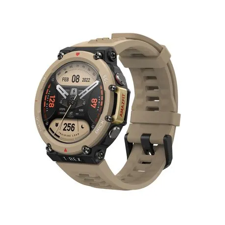 Amazfit Smart Watch Military Certified with 24-Day Battery Life - T-Rex 2 - Desert Khaki