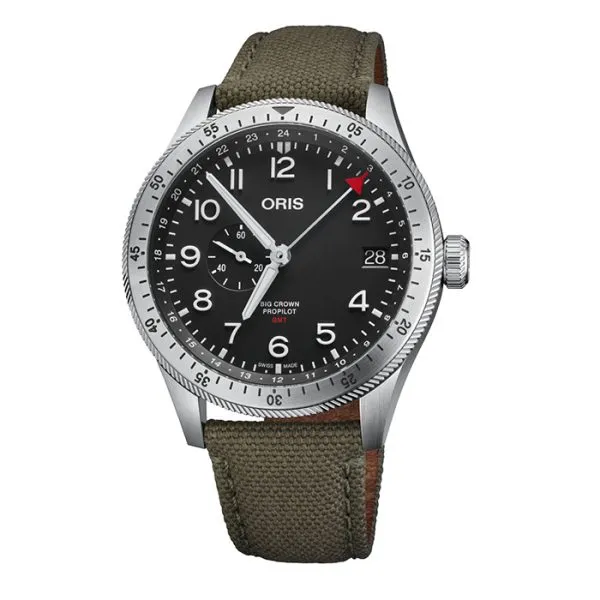 Oris Big Crown Propilot Timer Gmt Stainless Steel Watch