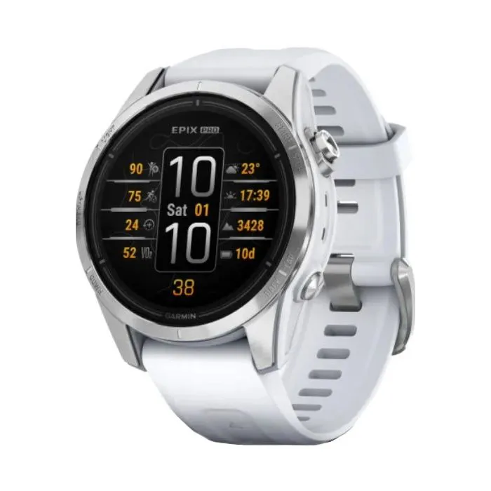 Garmin Epix Pro Gen 2 Standard Edition Smartwatch - 42 Mm, Silver, Whitestone Band