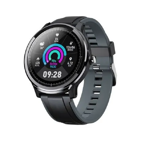 Polaroid PA80 Round Carbon with Full Touch Smartwatch - Black