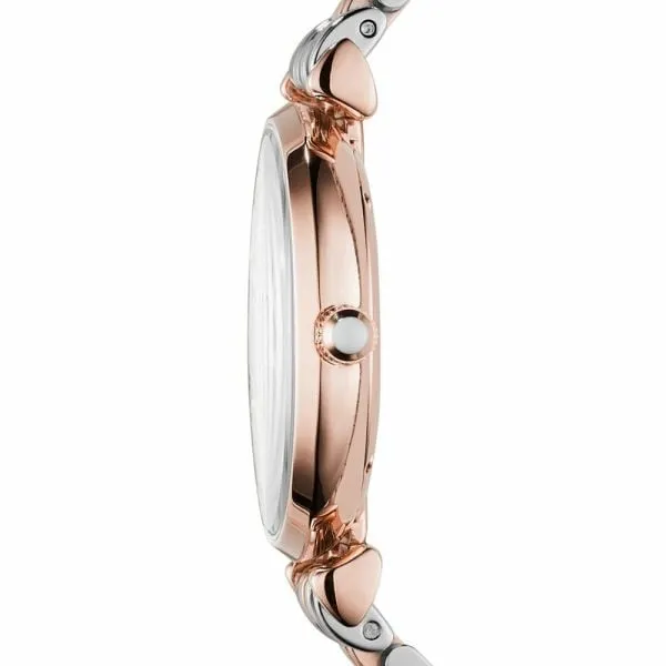 Emporio Armani Women's Gianni T-Bar Rose Gold Round Stainless Steel Watch - AR1840