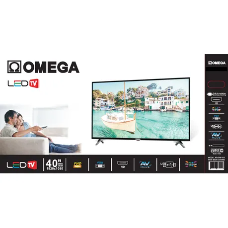 Omega 40" Full HD TV with Wide Color Changer HDMI/VGA/USB/AV Mode