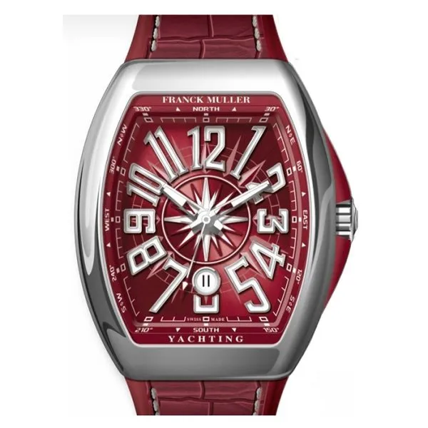 Franck Muller Vanguard 45 Yachting Burgundy Dial Stainless Steel Watch