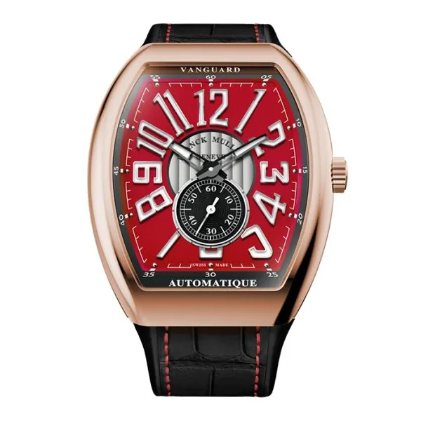 Franck Muller Vanguard 41 Vintage Red Dial 18ct Rose Gold Watch