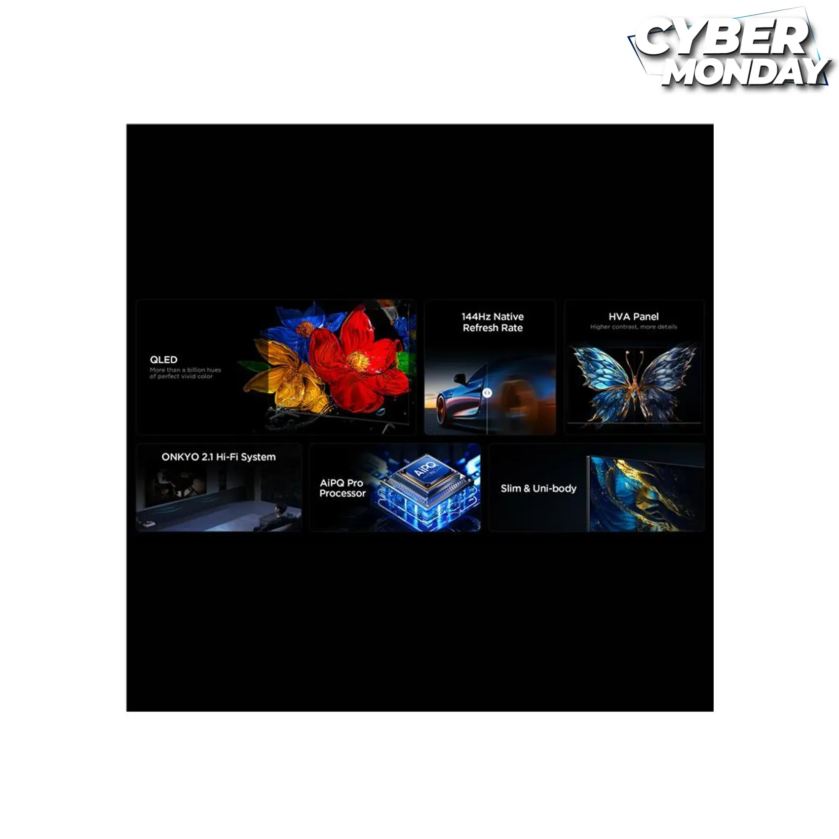 TCL 55-INCH 55P8K QLED GOOGLE TV 144HZ