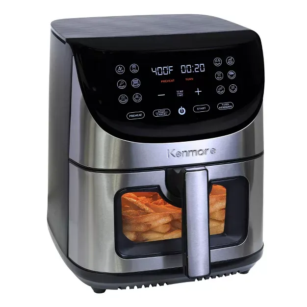 Kenmore 8qt Digital Air Fryer 12 Cooking Presets Stainless Steel