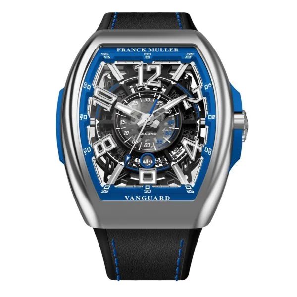 Franck Muller Vanguard Blue Racing Skeleton Stainless Steel Watch