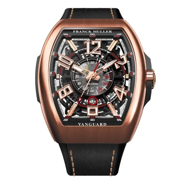 Franck Muller Vanguard 45 Skeleton Racing Brushed Black 18ct Rose Gold Watch