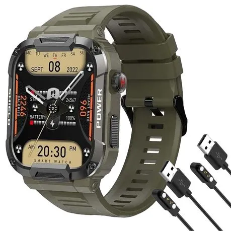 FocusFit MK66 Rugged Military 1.85" HD Tactical Sport Smartwatch