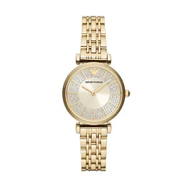 Emporio Armani Women's Gianni T-Bar Two-Hand, Gold-Tone Stainless Steel Watch - AR11608