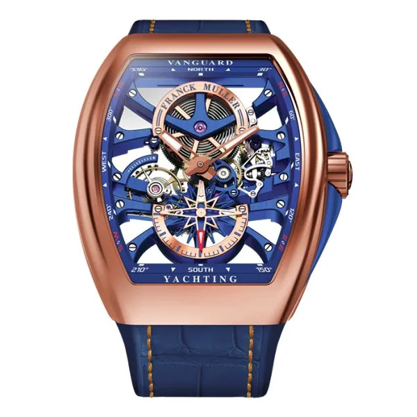 Franck Muller Vanguard Yachting Anchor Skeleton 18 Rose Gold Watch