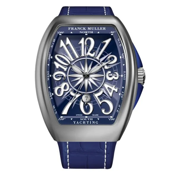 Franck Muller Vanguard 35 Yachting Blue Dial Stainless Steel Watch