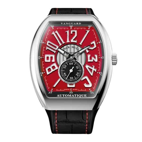 Franck Muller Vanguard 41 Vintage Red Dial Stainless Steel Watch