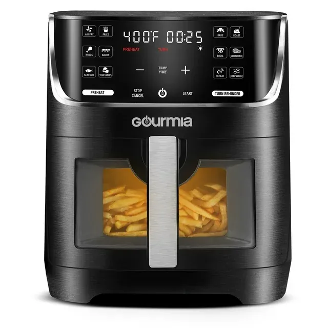 Gourmia Digital Window 8 qt Air Fryer, Black - Nonstick, Digital Display