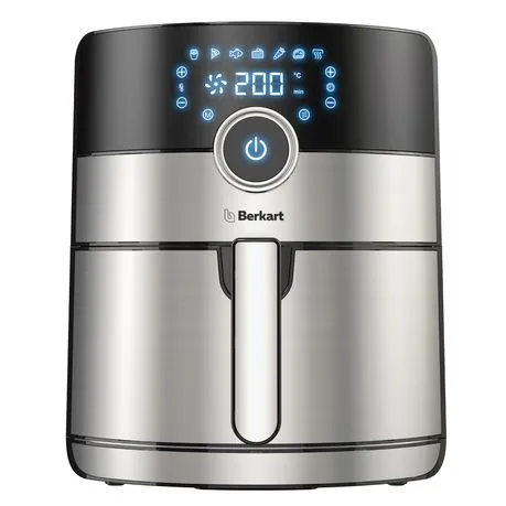 Berkart 4L Digital Touch Display Air Fryer - Stainless Steel