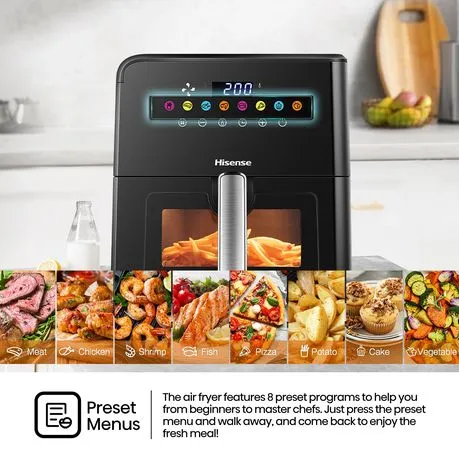 Hisense 8L Air Fryer with Digital Touch Control & Visible Cooking Window