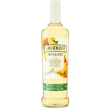 Smirnoff Infusions Pineapple, Cranberry & Lemon 30% ABV - 750ml