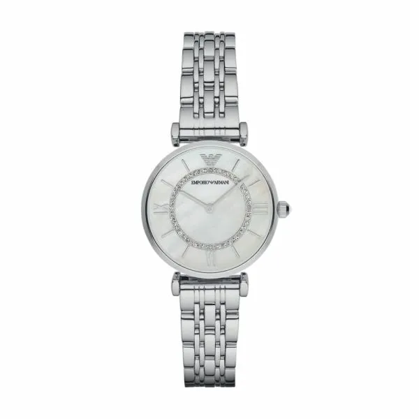 Emporio Armani Women's Gianni Tbar Silver Stainless Steel Round Watch - AR1908