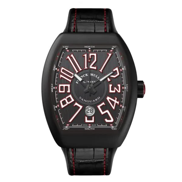 Franck Muller Vanguard Black & Red Stainless Steel Watch