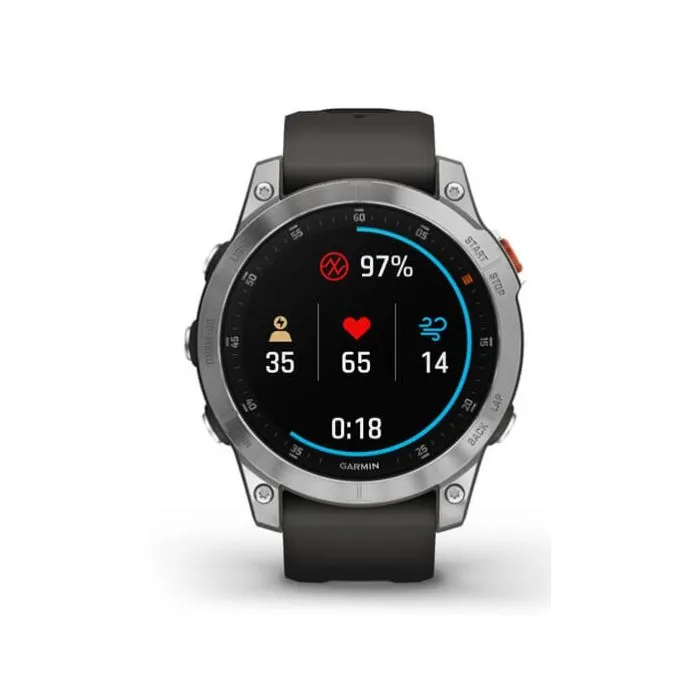 Garmin Epix Gen 2 Smartwatch - Slate Steel With Black Silicone Band