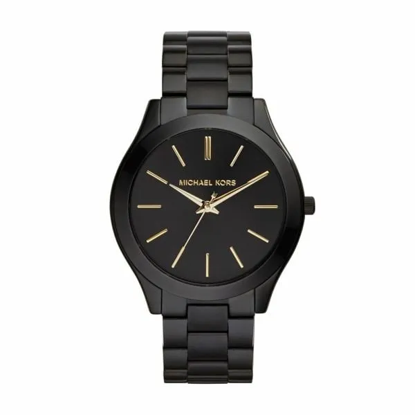 Michael Kors Women's Slim Runway Black Round Stainless Steel Watch - MK3221