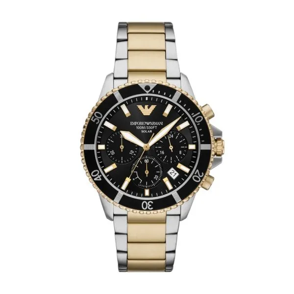 Emporio Armani Men's World Explorer Solar-Powered Chronograph, Stainless Steel Watch - AR11680