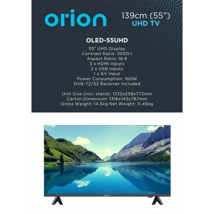 Orion 55-Inch UHD LED TV OLED55UHD