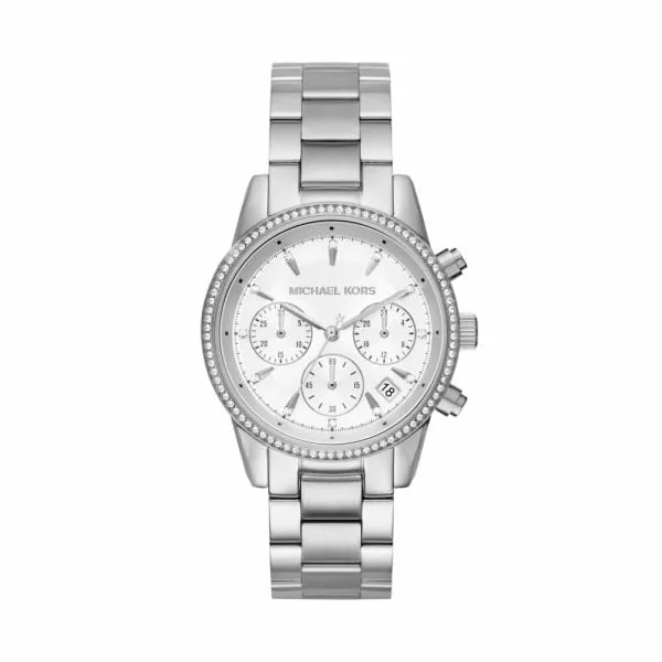 Michael Kors Women's Ritz Silver/Steel Round Stainless Steel Watch - MK6428