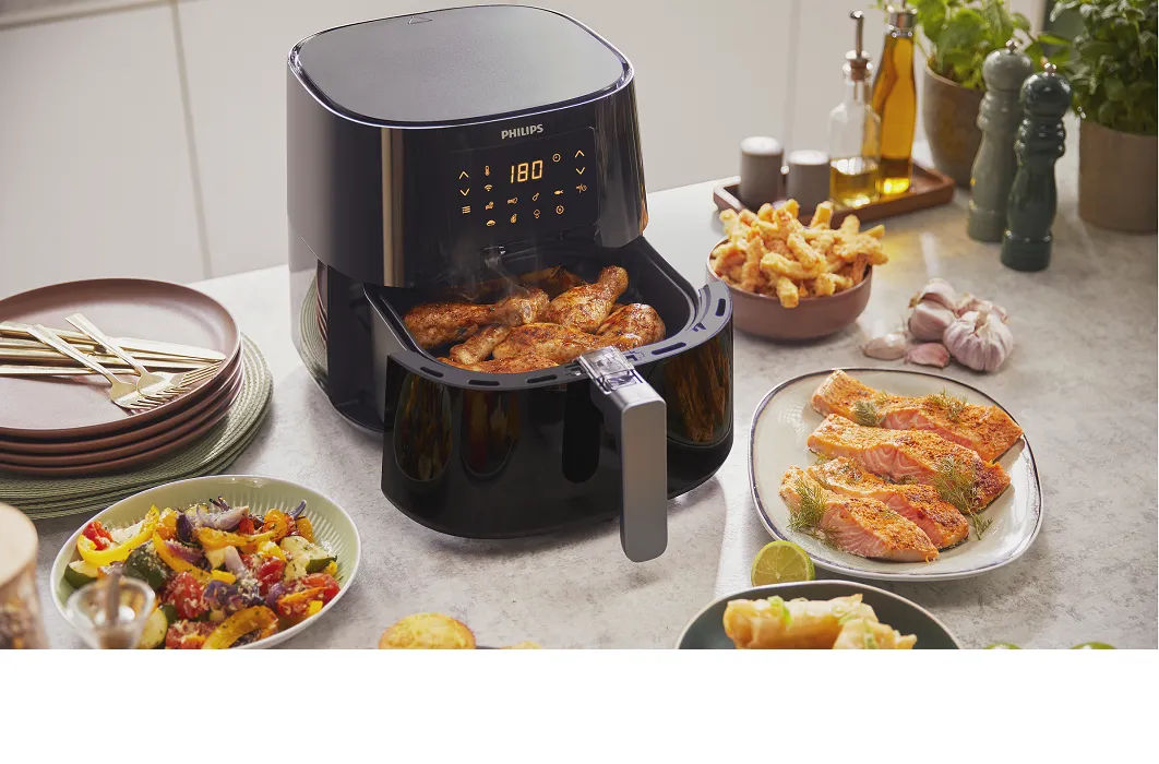 Philips 5000 Series Digital X-Large Cooking Functions Connected Airfryer, 6.2 Liter Capacity, Black, 1.2kg