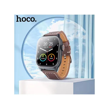 Hoco Y17 Smart Watch For Men - Genuine Leather