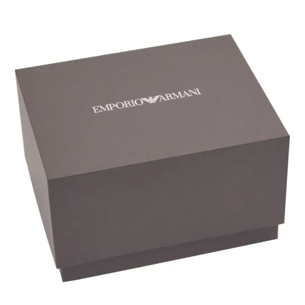 Emporio Armani Chronograph Black Leather Watch and Bracelet Set - AR80070SET