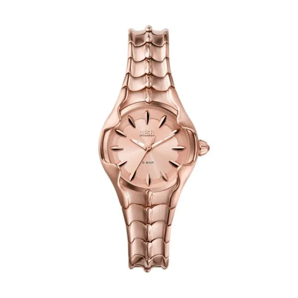 Diesel Women's Vert Three-Hand, Rose Gold-Tone Stainless Steel Watch - DZ5604