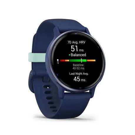 Garmin Vivoactive 5 - Metallic Navy Aluminum Bezel with Navy Case and Band