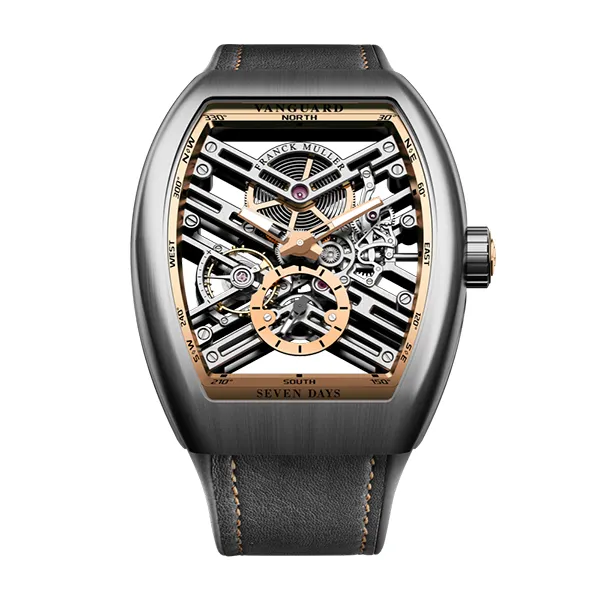 Franck Muller Vanguard Seven Day Power Reserve Skeleton 18ct Rose Gold & Titanium Watch