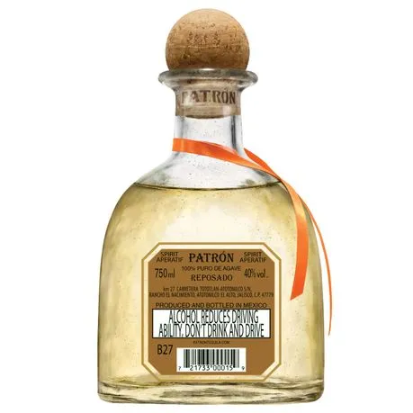 PATRON Reposado Premium Tequila, 40% ABV, 750ml