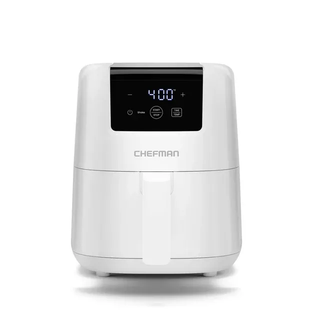 Chefman 2qt TurboFry Touch Digital Air Fryer White: 900W, Dishwasher-Safe Parts, 1-Year Warranty, 6lb Capacity