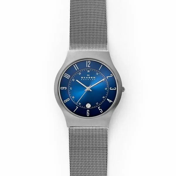 Skagen Men's Sundby Gray Round Stainless Steel Mesh Watch - 233XLTTN