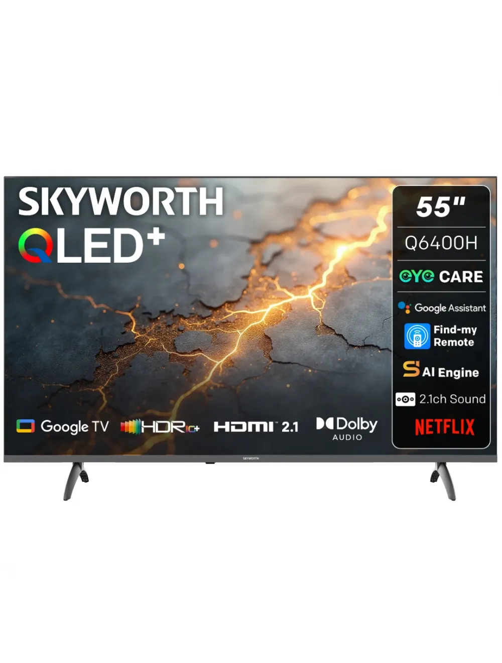 Skyworth 55"(140cm)uhd Google Qled Tv 55q6400h