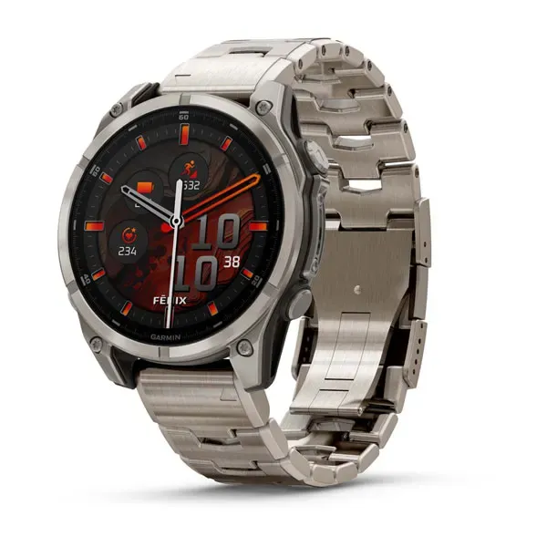 Garmin Fenix 8 Sapphire Titanium with Vented Titanium Bracelet Watch