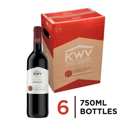 KWV Merlot Wine 6 x 750ml